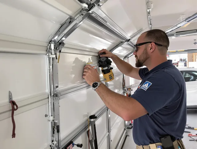 Fountainebleau Garage Door Repair technician quieting a noisy garage door in Fountainebleau