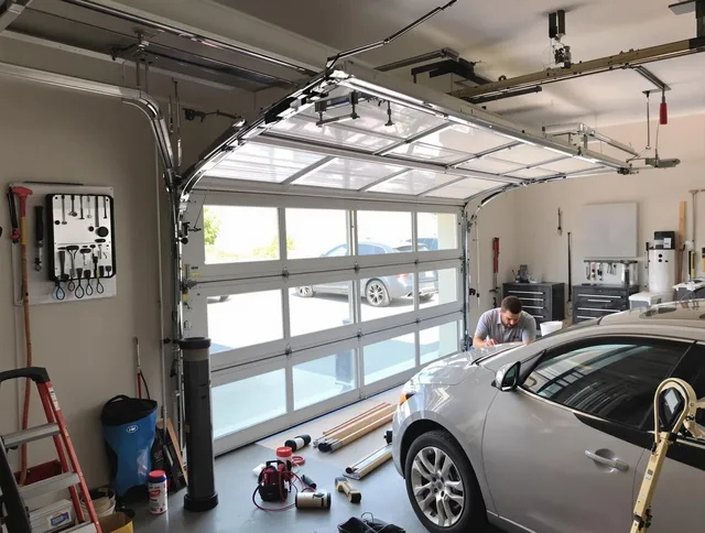 Garage door noise reduction service by Fountainebleau Garage Door Repair in Fountainebleau